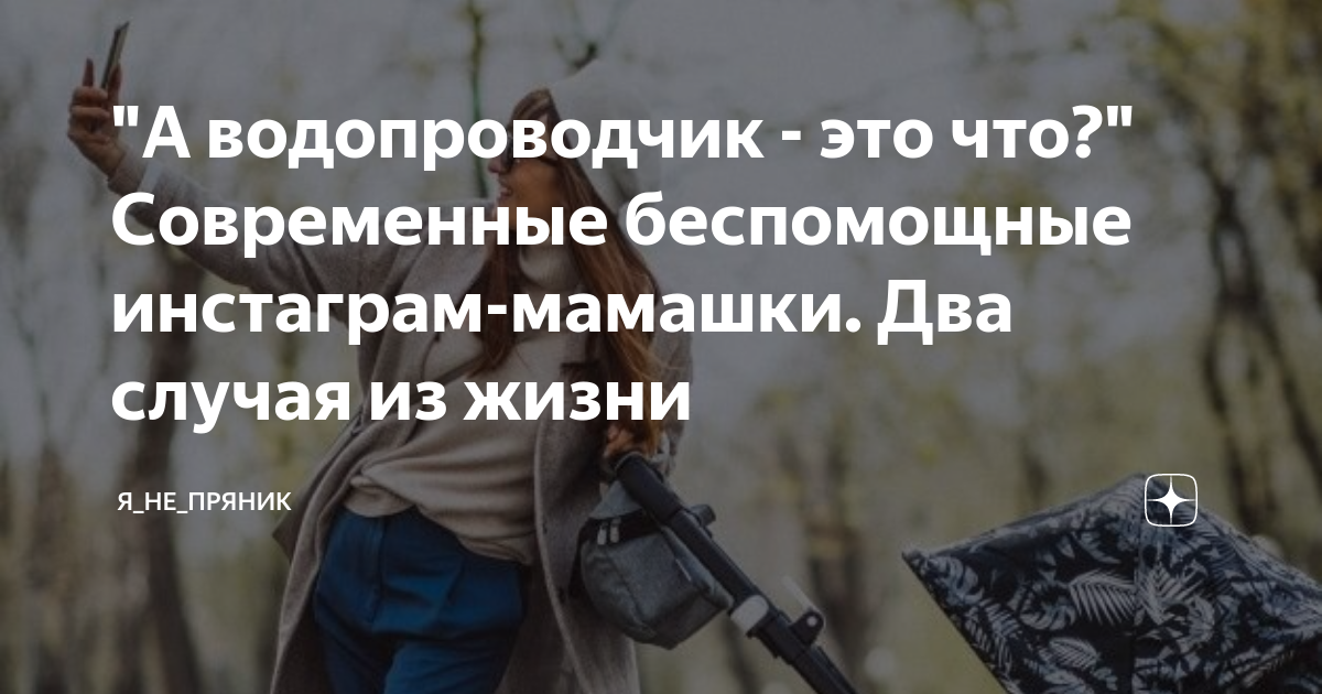 \"А водопроводчик - это что?\" Современные беспомощные инстаграм-мамашки ...