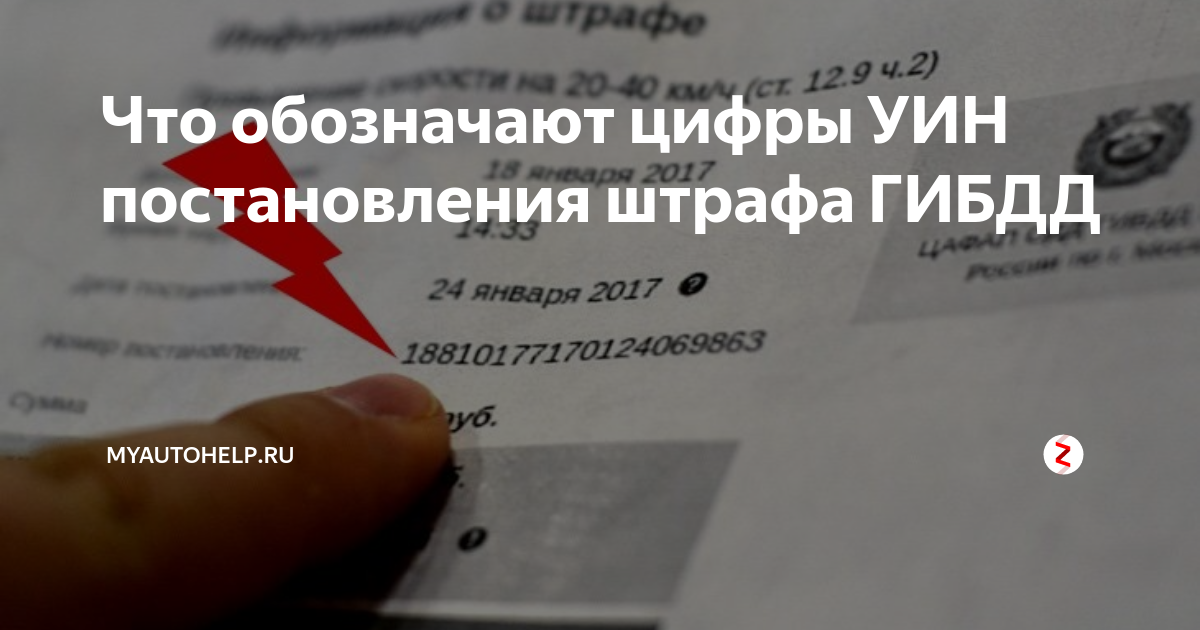 Что обозначают цифры УИН постановления штрафа ГИБДД | myautohelp.ru | Дзен