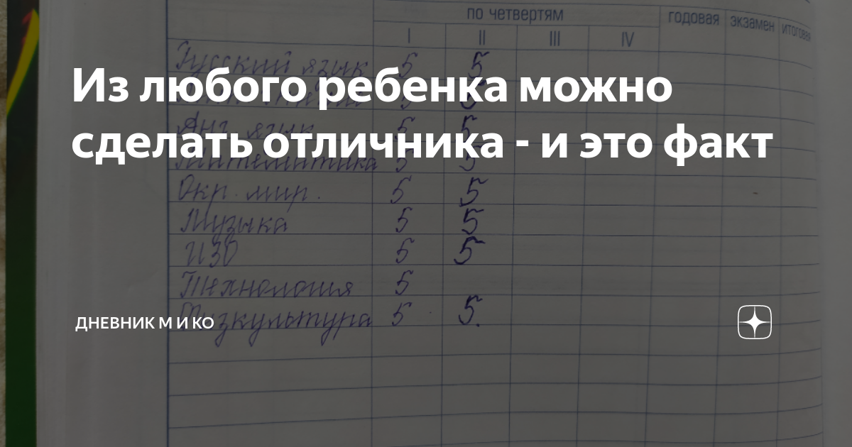 Из любого ребенка можно сделать отличника - и это факт | Дневник М и Ко ...