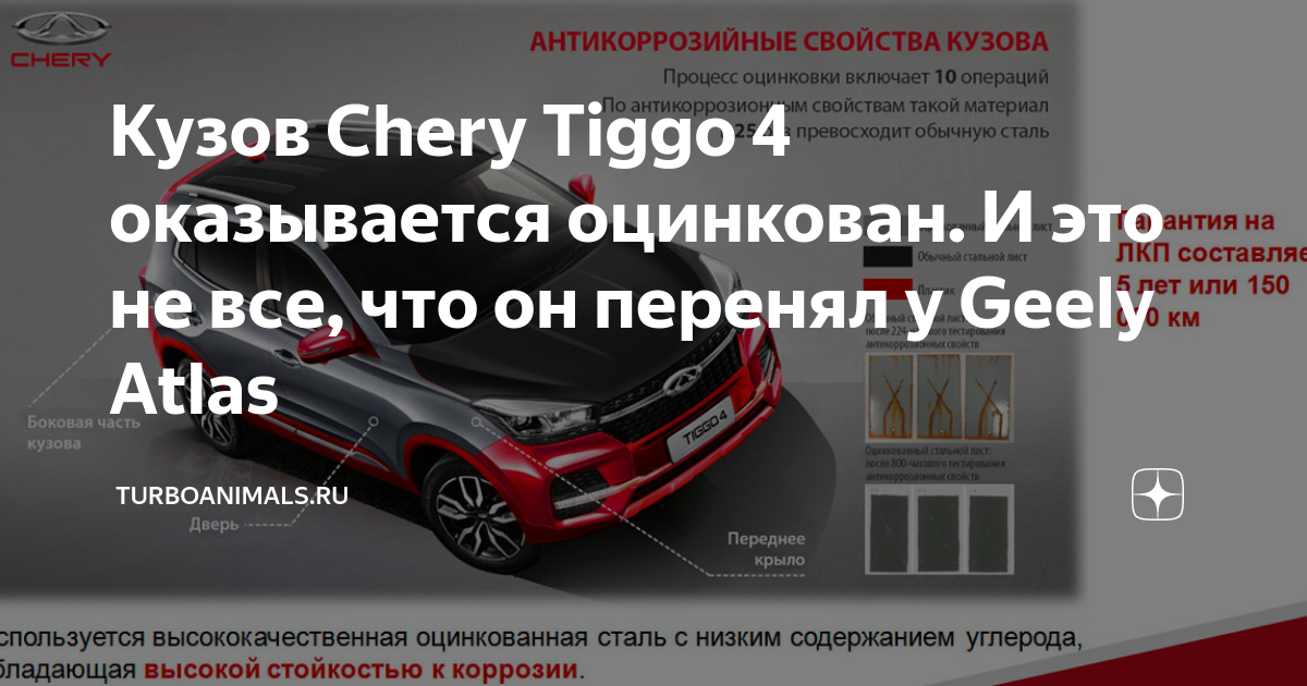 Какие чери оцинкованы. Оцинкован ли кузов чери Тигго 4.