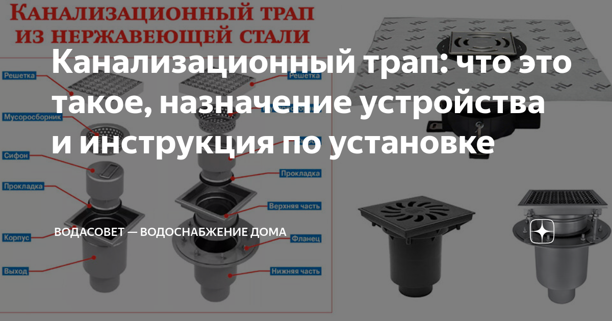 Канализационный трап: что это такое, назначение устройства и инструкция ...