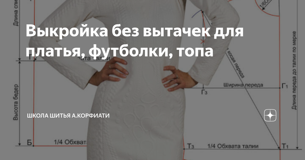 Выкройка платья свободного кроя без вытачек Shtampik.com