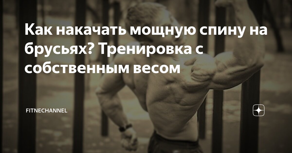 Как накачать мощную спину на брусьях? Тренировка с собственным весом ...