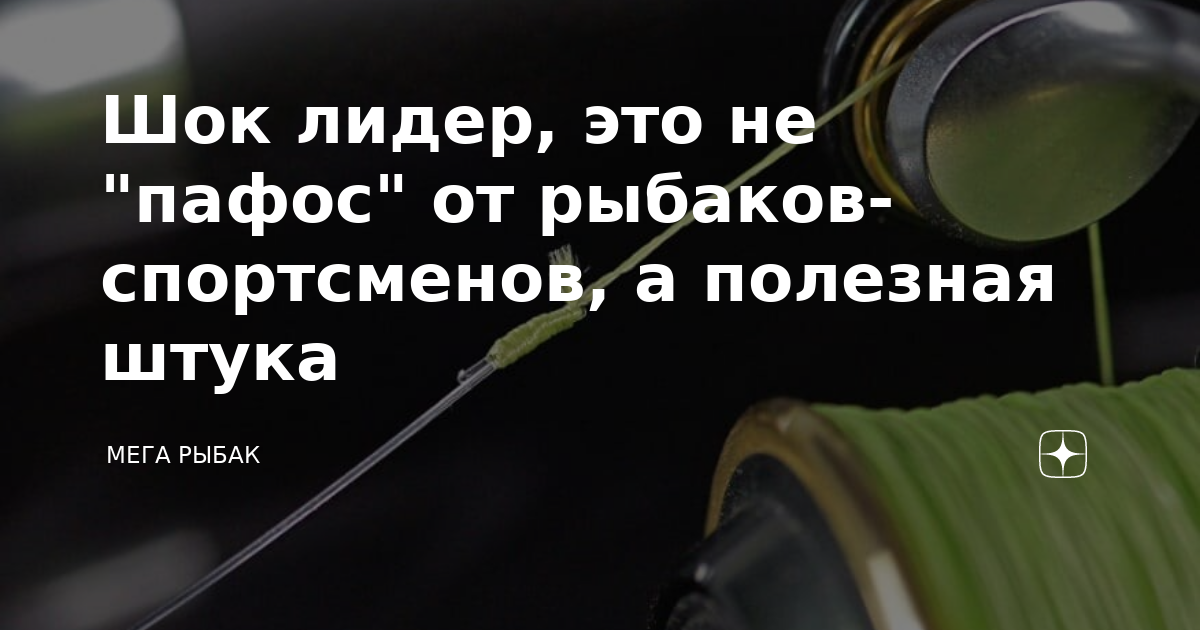 Шок лидер, это не "пафос" от рыбаков-спортсменов, а полезная штука ...