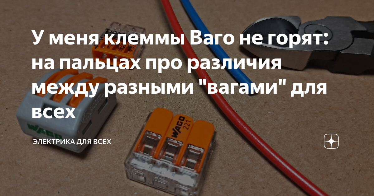 У меня клеммы Ваго не горят: на пальцах про различия между разными ...