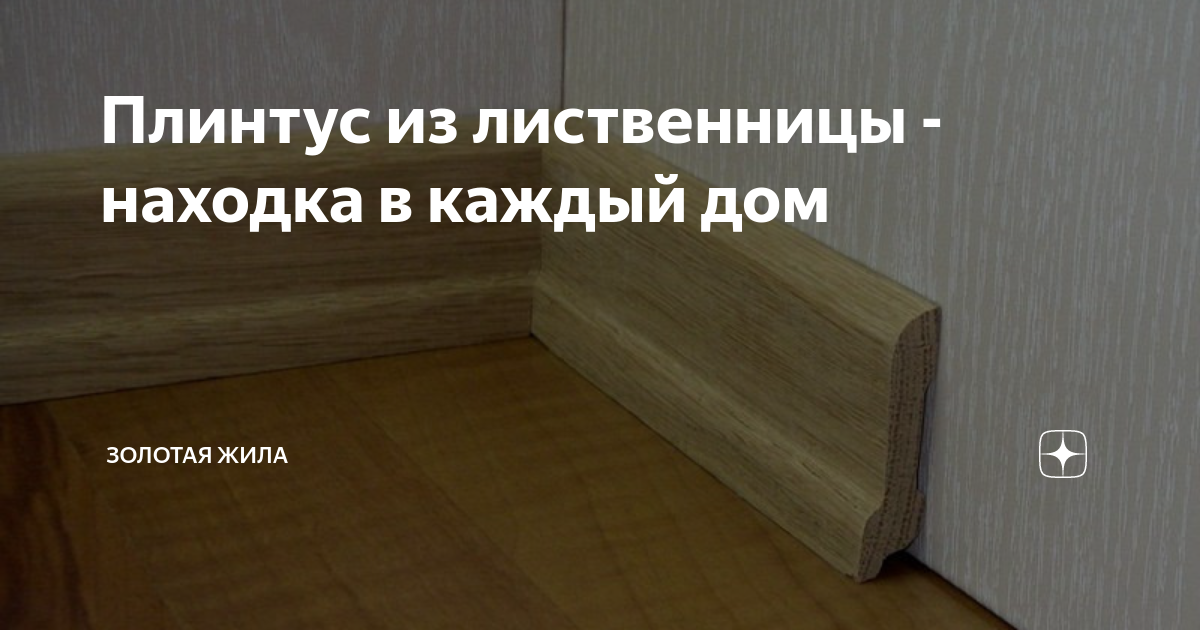 Плинтус из лиственницы - находка в каждый дом | Золотая жила | Дзен