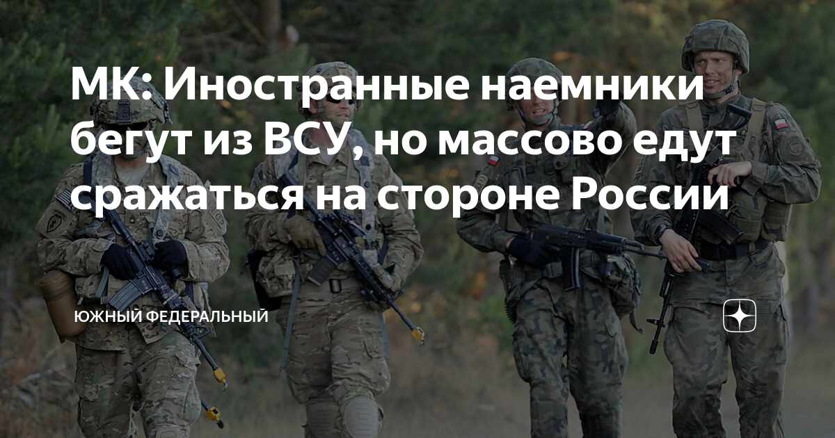 МК: Иностранные наемники бегут из ВСУ, но массово едут сражаться на ...