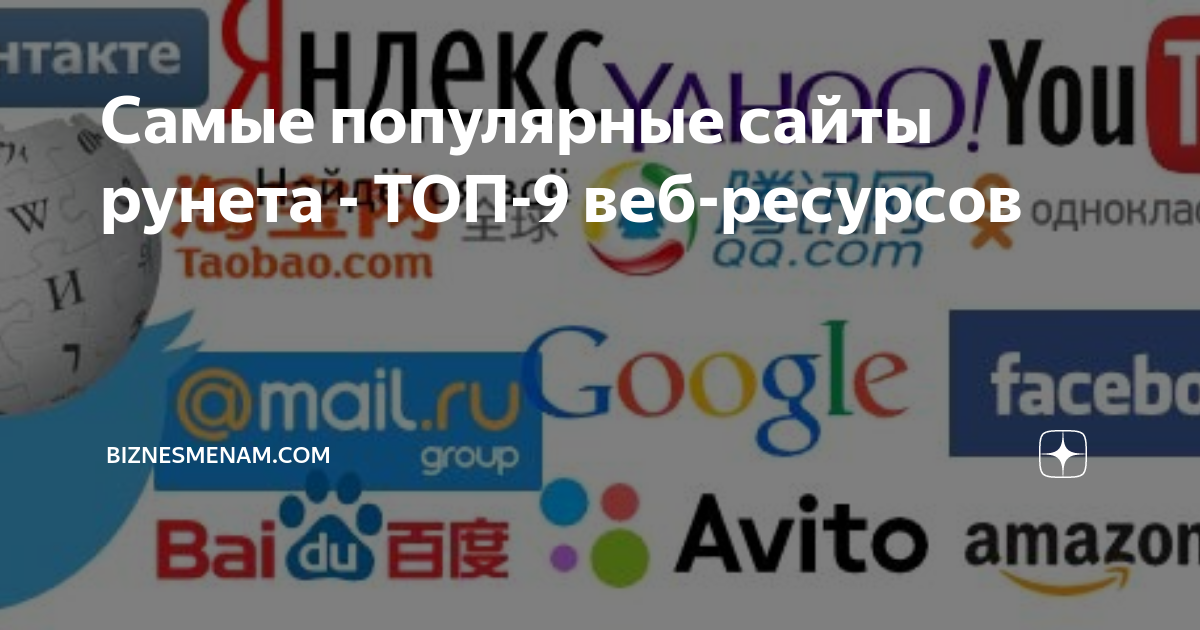 Самые популярные сайты рунета - ТОП-9 веб-ресурсов | "ФинГрам'ка" | Дзен