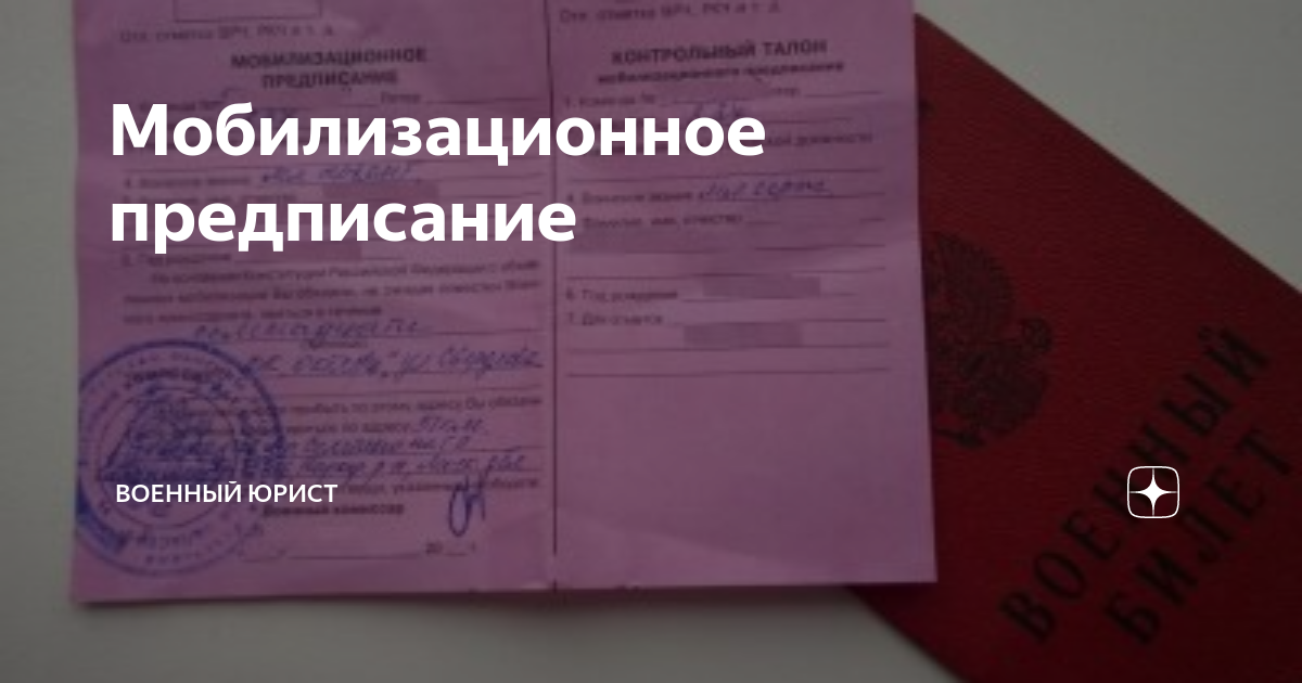 Мобилизационное предписание | Военный юрист | Дзен