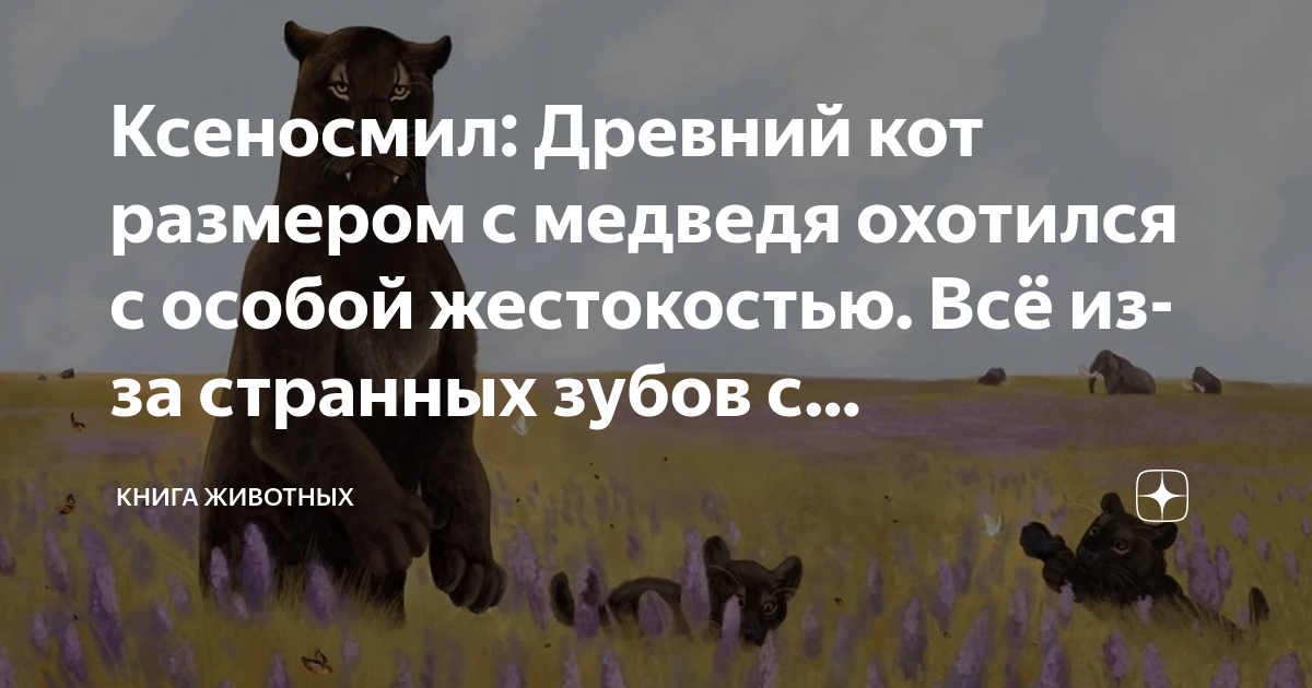 Ксеносмил: Древний кот размером с медведя охотился с особой жестокостью ...
