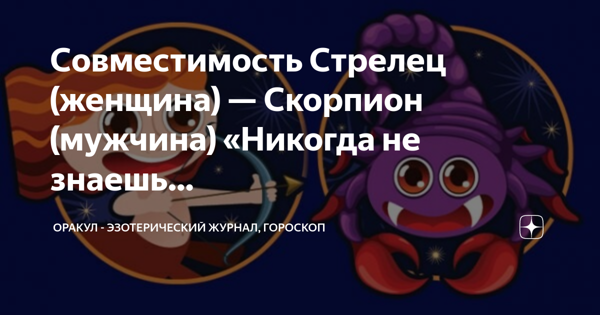 Мужчина-Стрелец и женщина-Скорпион: совместимость в любви, сексе, постели, дружбе - 24СМИ