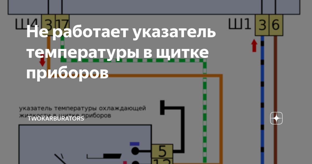Схема указателя температуры охлаждающей жидкости приора
