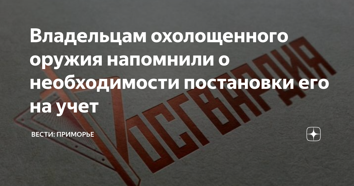 Владельцам охолощенного оружия напомнили о необходимости постановки его ...