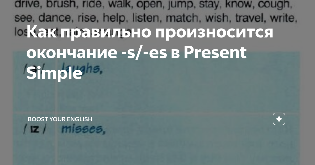 Как правильно произносится окончание -s/-es в Present Simple | Boost ...