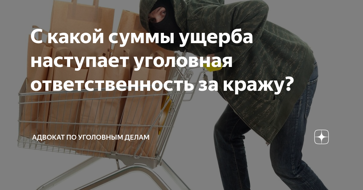 С какой суммы ущерба наступает уголовная ответственность за кражу ...