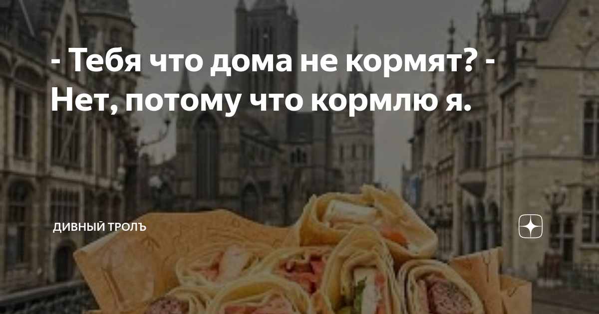- Тебя что дома не кормят? - Нет, потому что кормлю я. | Дивный троЛЪ ...