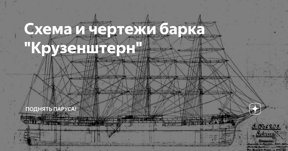 Крузенштерн парусник чертежи