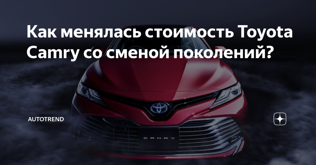 Как менялась стоимость Toyota Camry со сменой поколений? | AutoTrend | Дзен