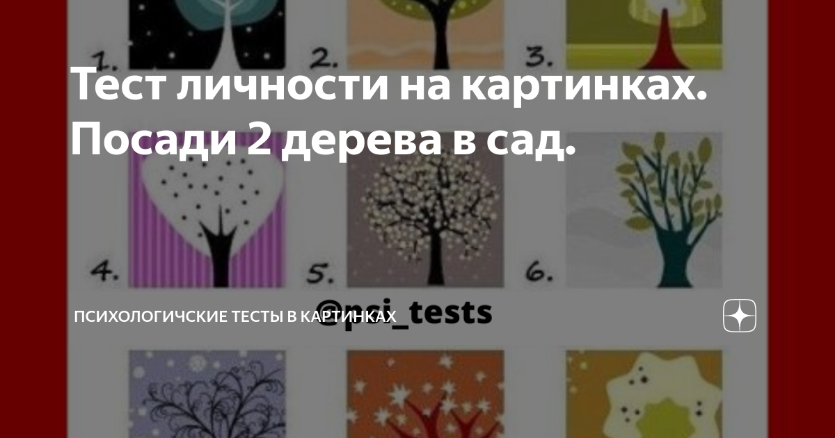 Тест личности на картинках. Посади 2 дерева в сад. | Психологичские ...