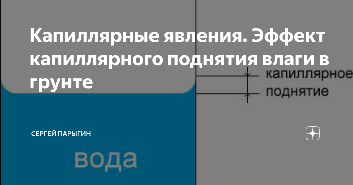 Высота капиллярного поднятия воды в бетоне