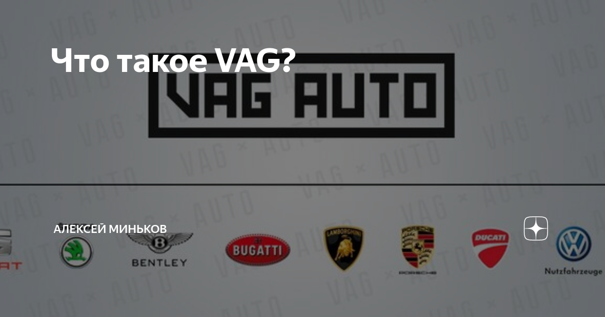Что такое VAG? | Алексей Миньков | Дзен
