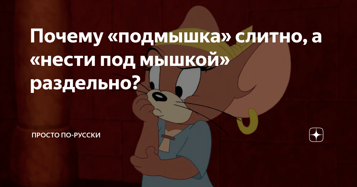 Почему «подмышка» слитно, а «нести под мышкой» раздельно? | Просто по ...