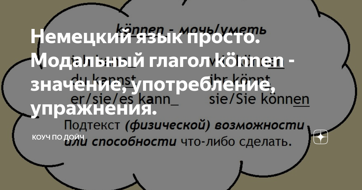 Немецкий язык просто. Модальный глагол können - значение, употребление ...