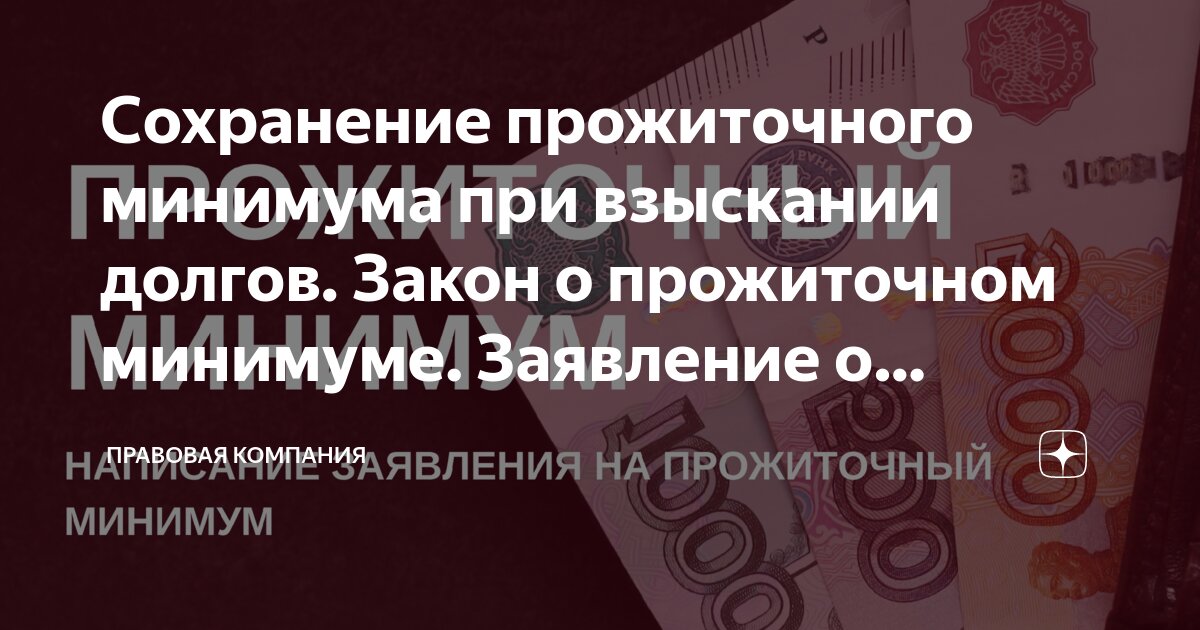 Сохранение прожиточного минимума при взыскании долгов. Закон о ...