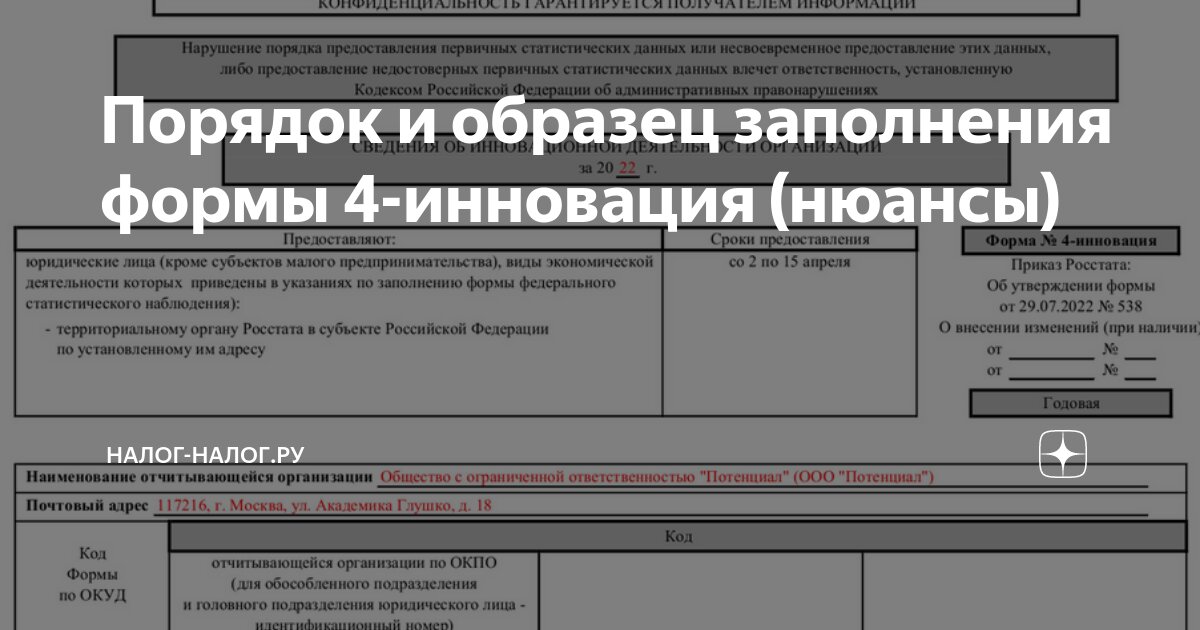 4 инновация сведения об инновационной деятельности организации