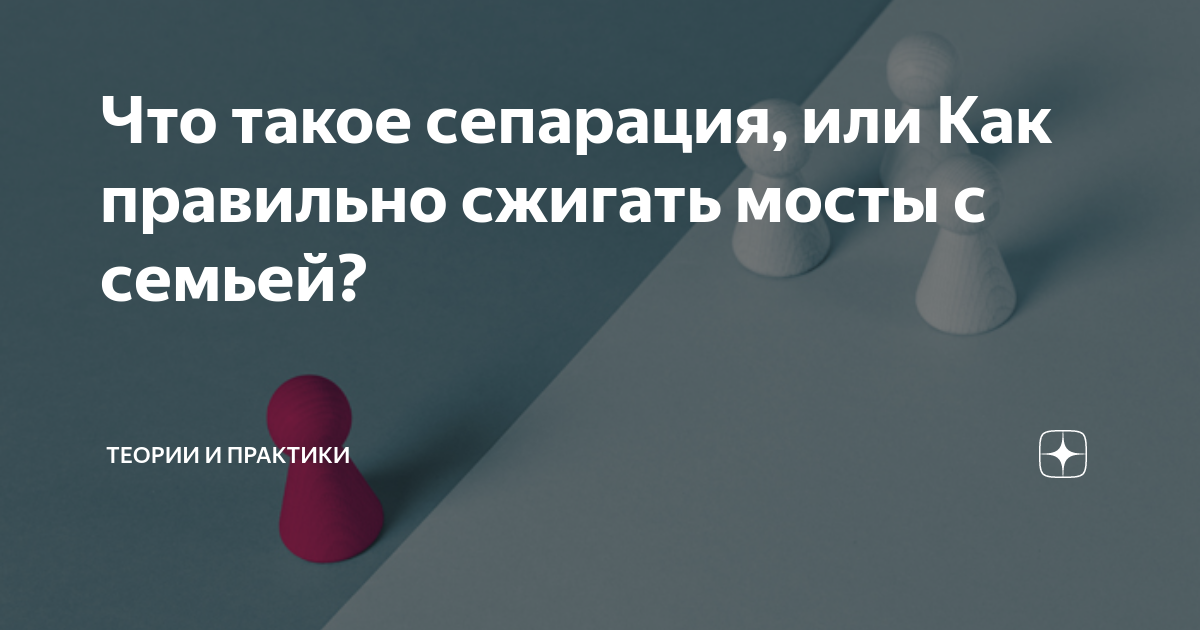 Что такое сепарация, или Как правильно сжигать мосты с семьей? | Теории ...