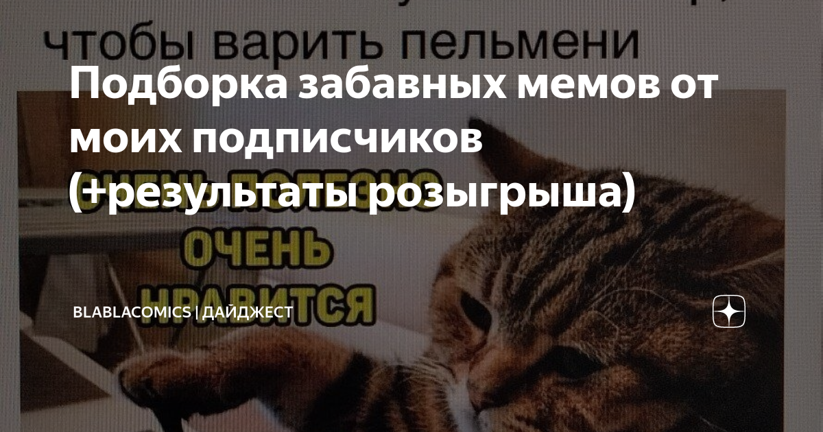 Подборка забавных мемов от моих подписчиков (+результаты розыгрыша ...