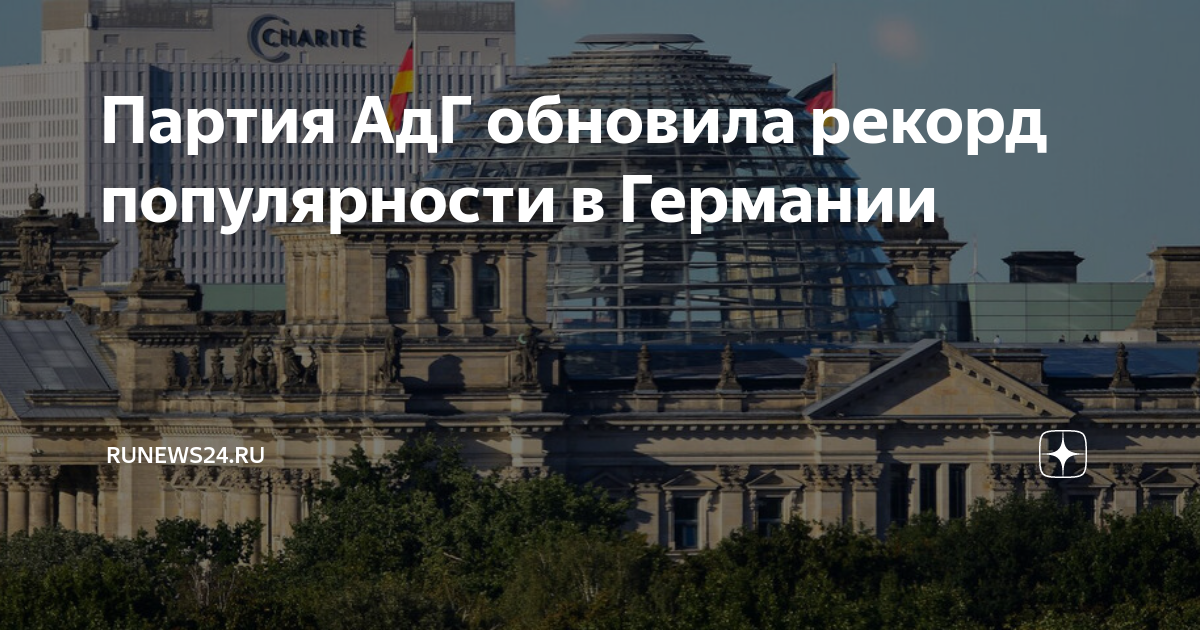 Партия АдГ обновила рекорд популярности в Германии | RuNews24.ru | Дзен