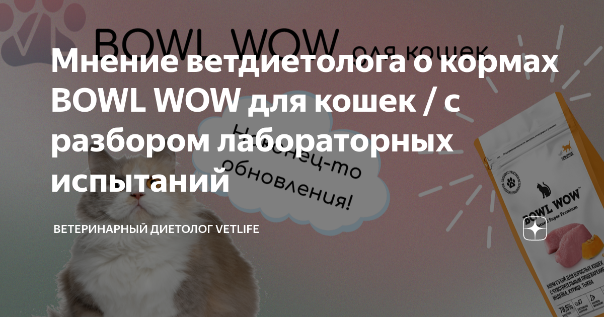 Мнение ветдиетолога о кормах BOWL WOW для кошек / с разбором ...
