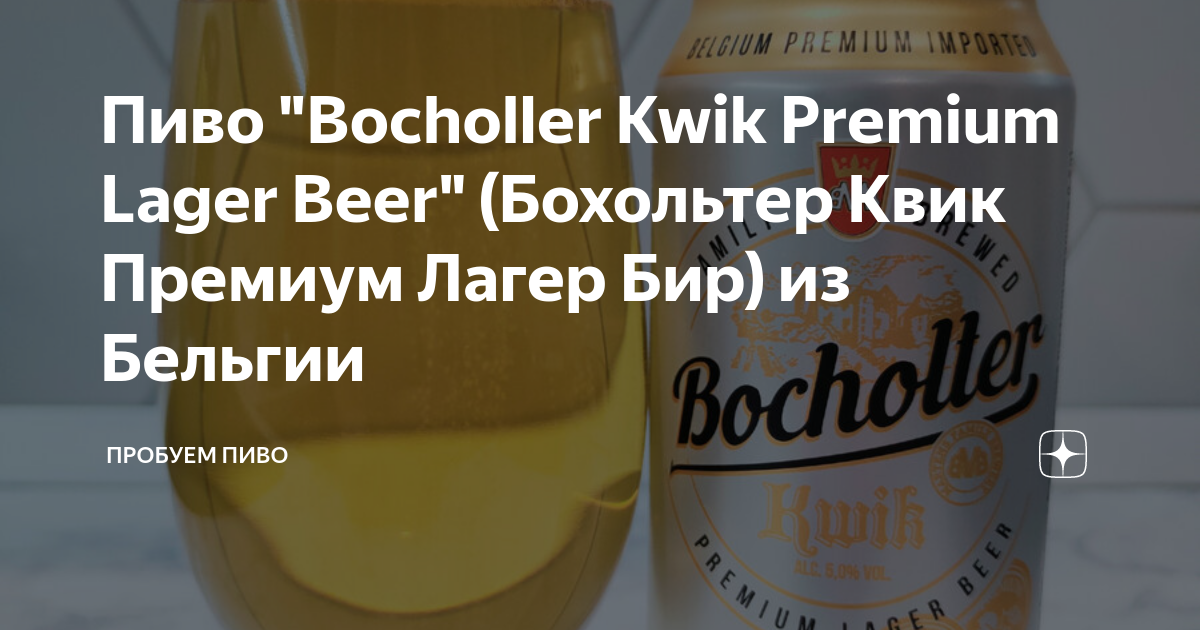 Пиво "Bocholler Kwik Premium Lager Beer" (Бохольтер Квик Премиум Лагер ...