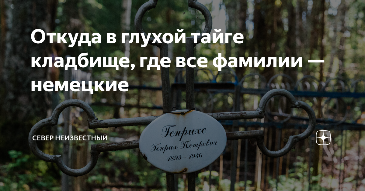 Откуда в глухой тайге кладбище, где все фамилии — немецкие | Север ...