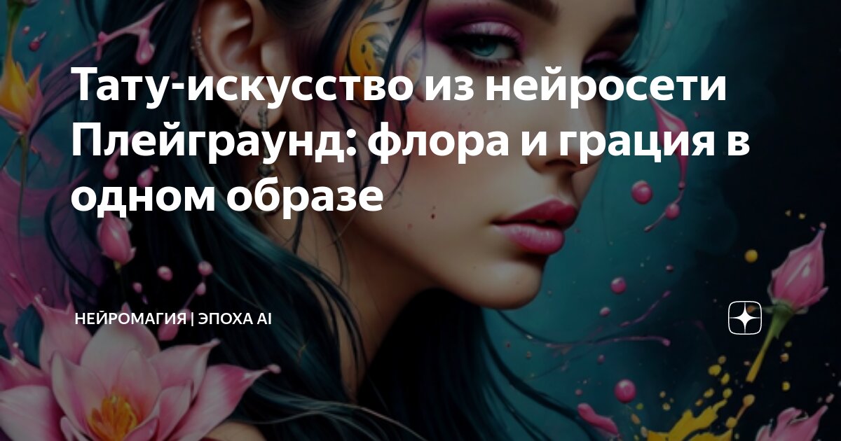 Тату-искусство из нейросети Плейграунд: флора и грация в одном образе ...