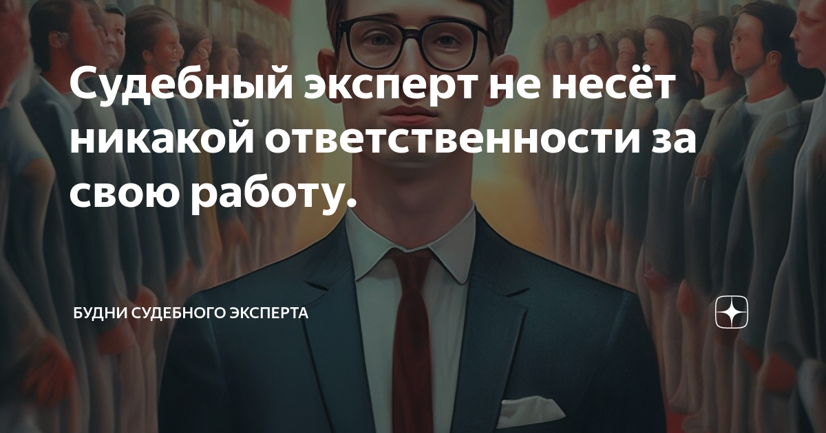 Судебный эксперт не несёт никакой ответственности за свою работу ...