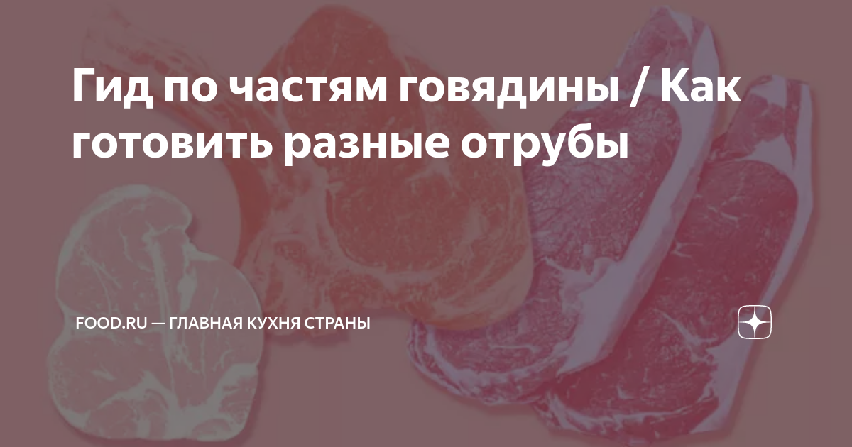 Гид по частям говядины / Как готовить разные отрубы | Food.ru — Главная ...