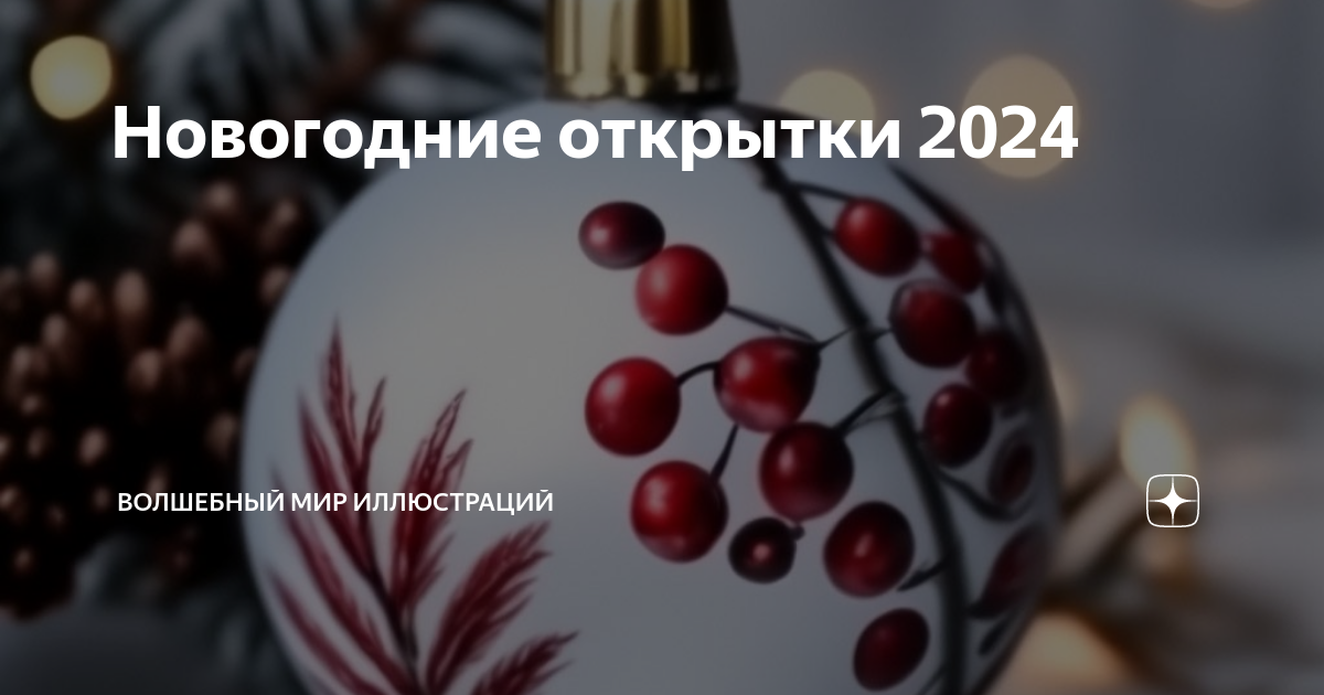 Открытки Новогодние набор 2024