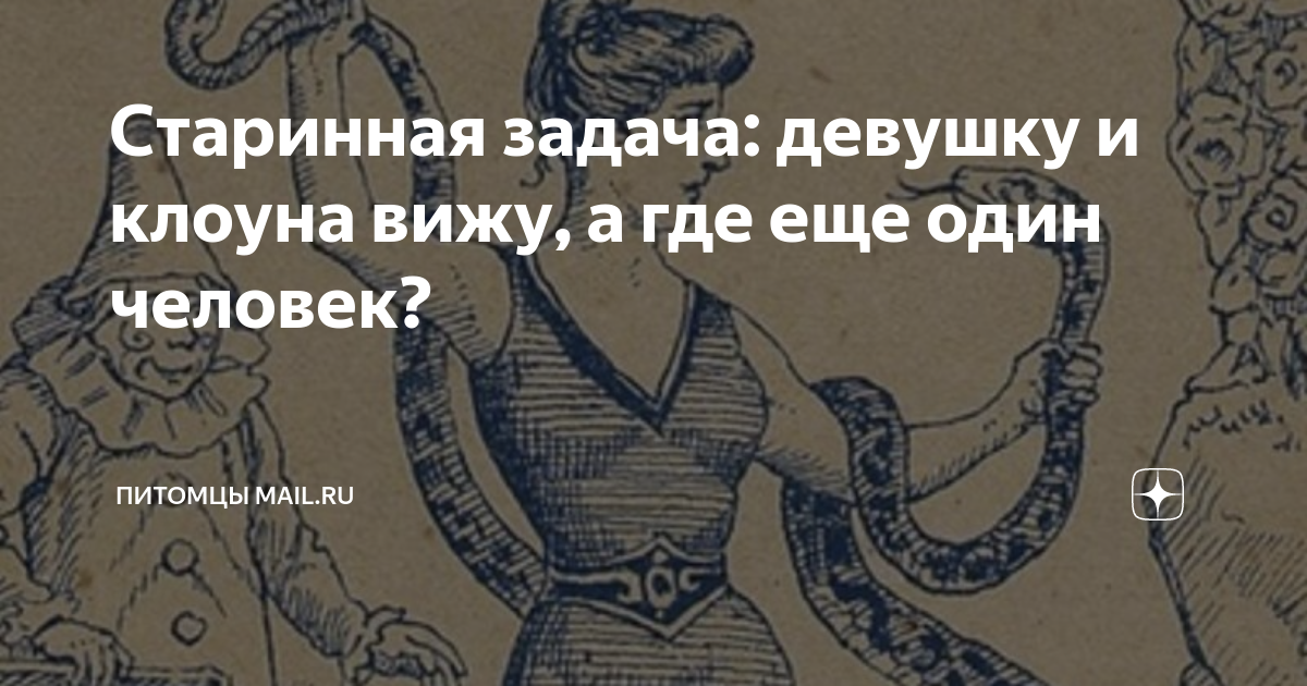 Старинная задача: девушку и клоуна вижу, а где еще один человек ...