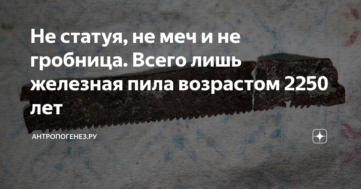 Не статуя, не меч и не гробница Всего лишь железная пила возрастом