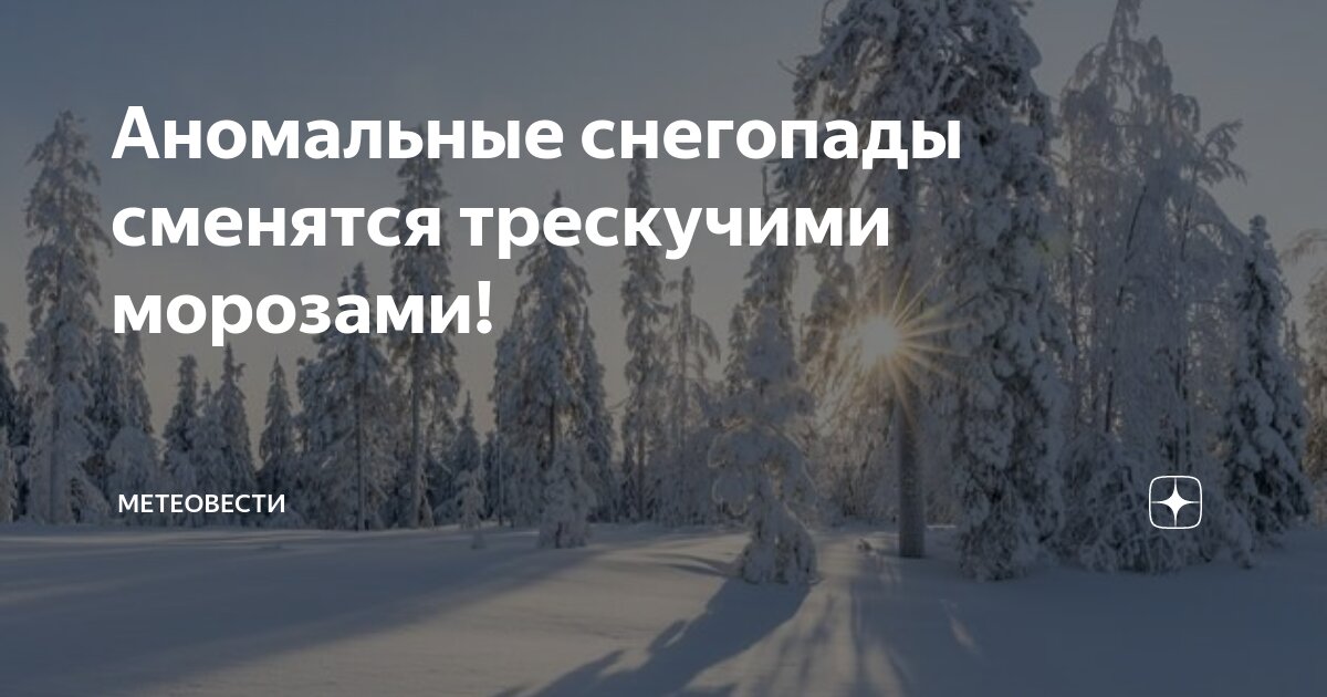 Аномальные снегопады сменятся трескучими морозами! | Метеовести | Дзен