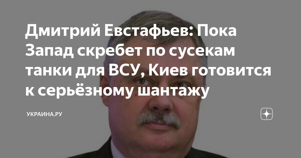 Дмитрий Евстафьев: Пока Запад скребет по сусекам танки для ВСУ, Киев ...