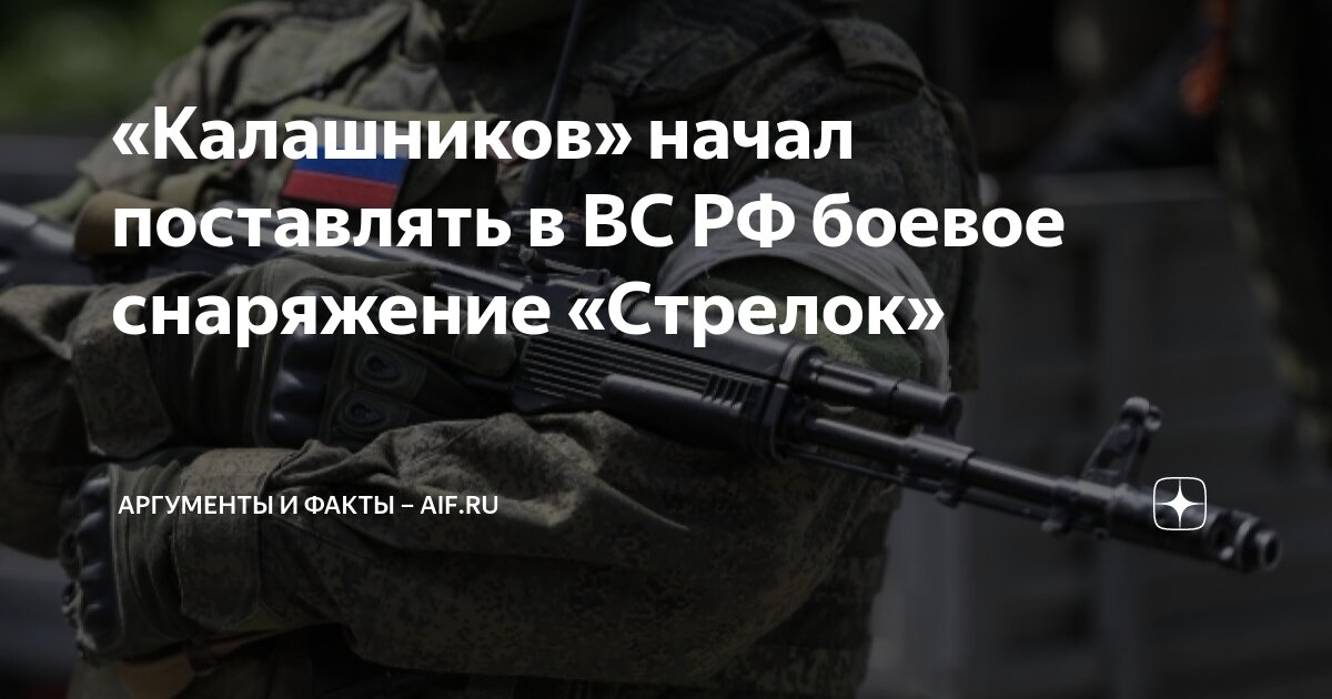 «Калашников» начал поставлять в ВС РФ боевое снаряжение «Стрелок ...