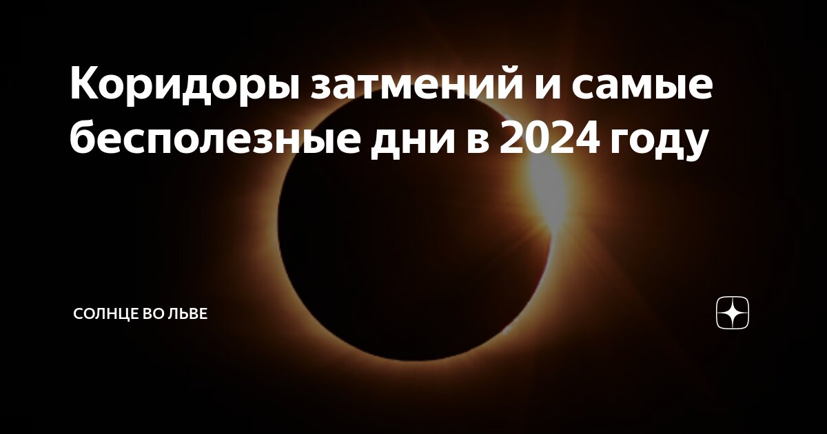 Коридор затмений в 2024 году