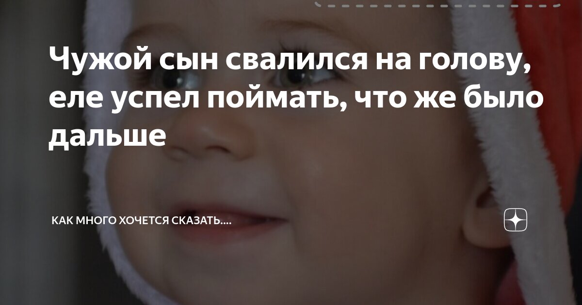 Чужой сын свалился на голову, еле успел поймать, что же было дальше ...