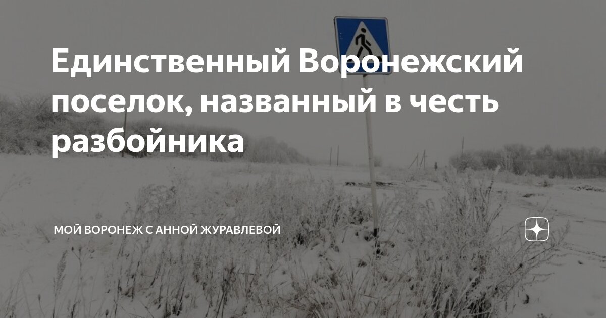 Единственный Воронежский поселок, названный в честь разбойника | Мой ...