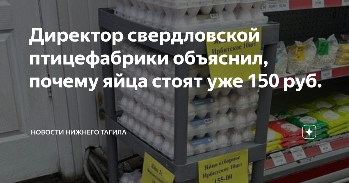 Директор свердловской птицефабрики объяснил, почему яйца стоят уже 150 ...