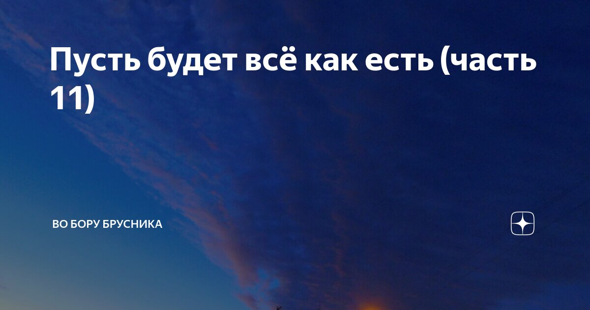 Пусть будет всё как есть (часть 11) | Брусникины рассказы | Дзен