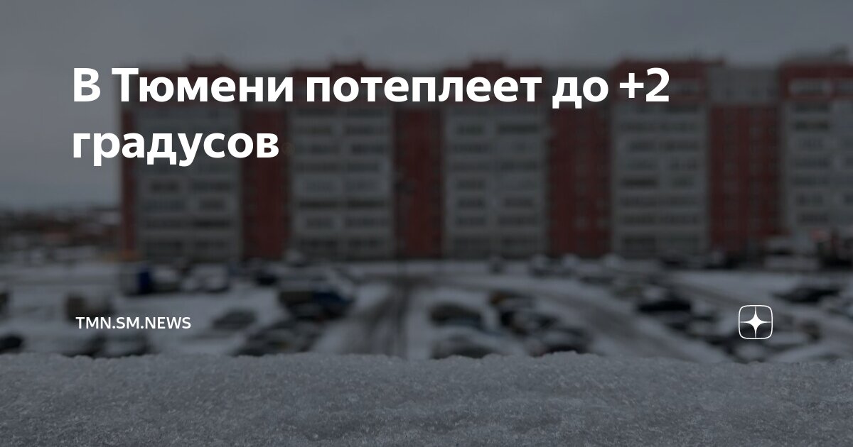 В Тюмени потеплеет до +2 градусов | TMN.SM.NEWS | Дзен